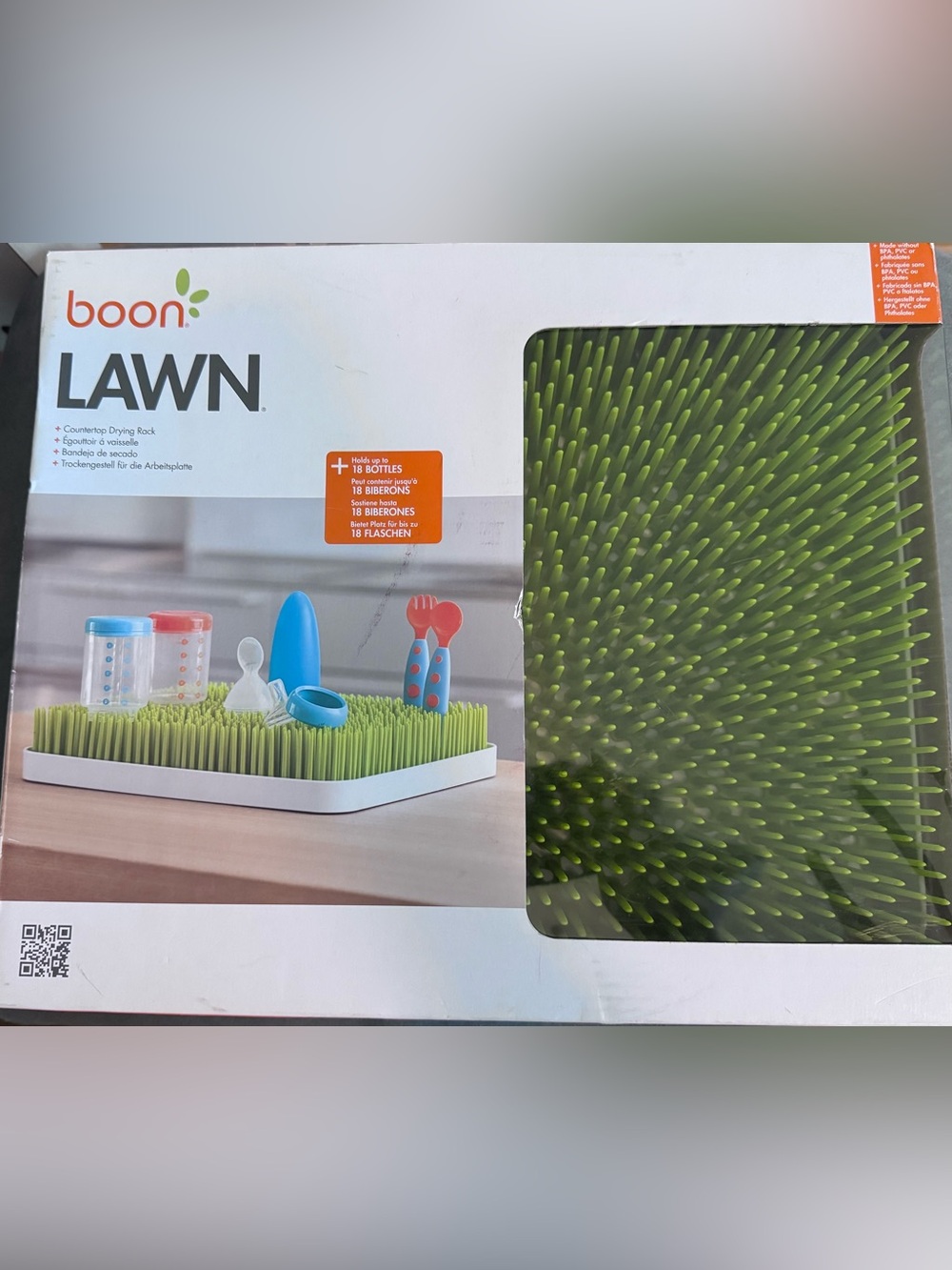 boon LAWN Bottle & Accessory Drying Rack in Green